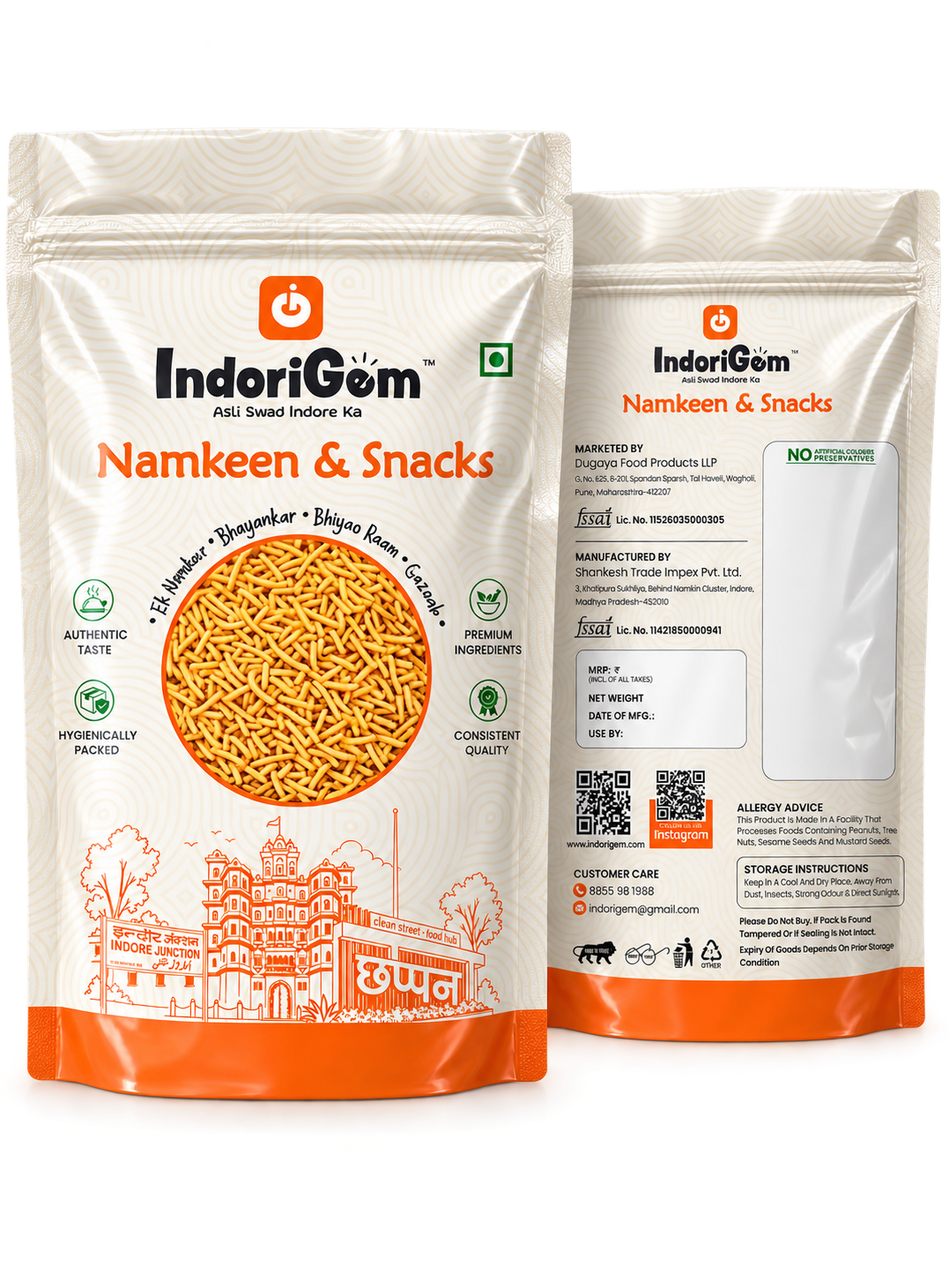 IndoriGem Retail Standup Pouch Packaging and Product Care